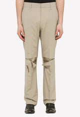 Tailored Pants with Destroyed Effect in Wool Blend