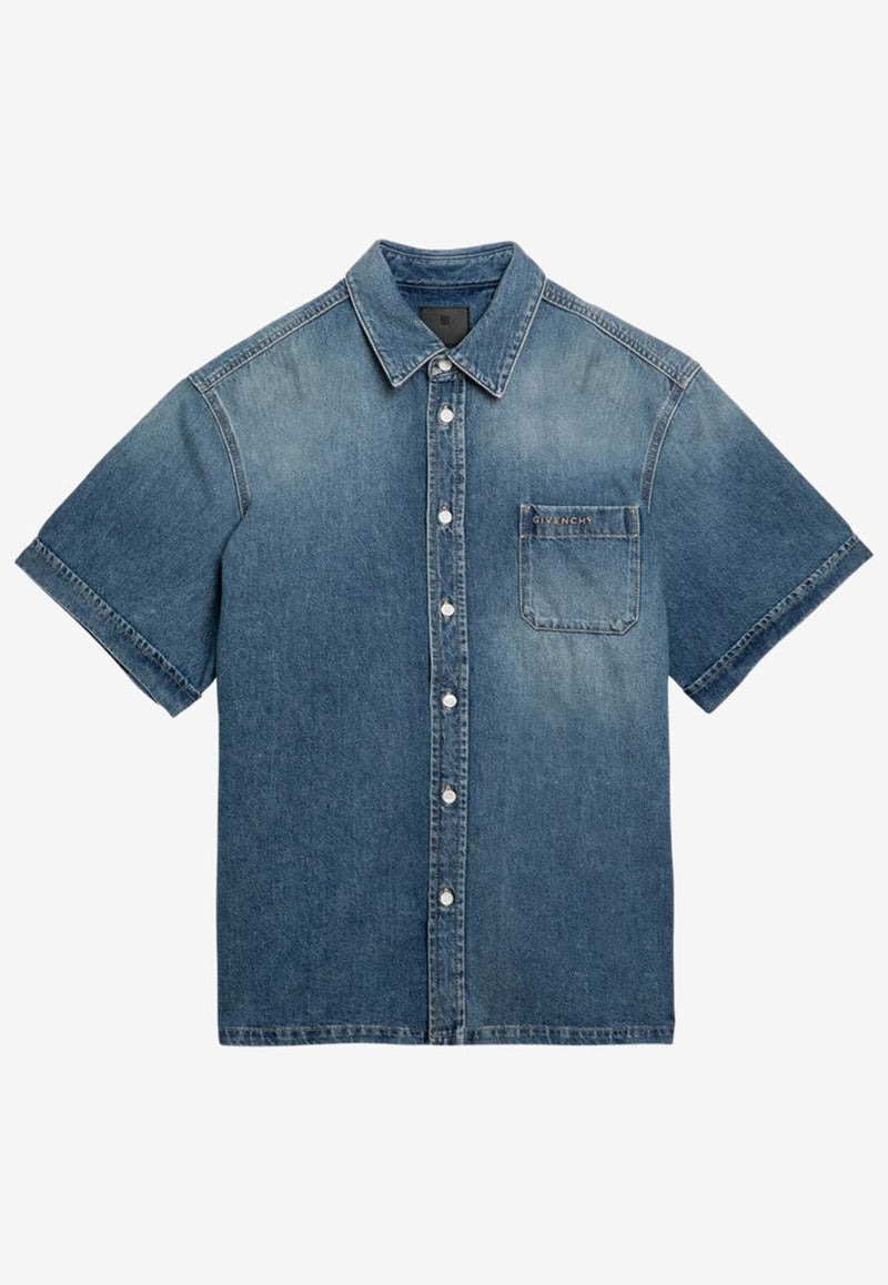 Short-sleeved Denim Shirt