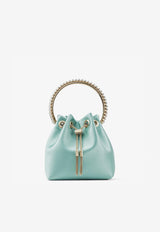 Bon Bon Crystal Embellished Bucket Bag in Satin