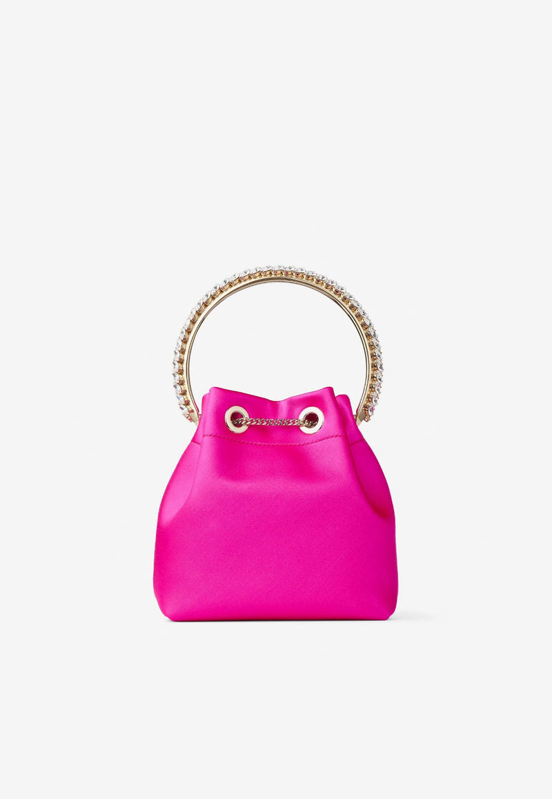 Bon Bon Crystal-Embellished Top Handle Bag in Satin