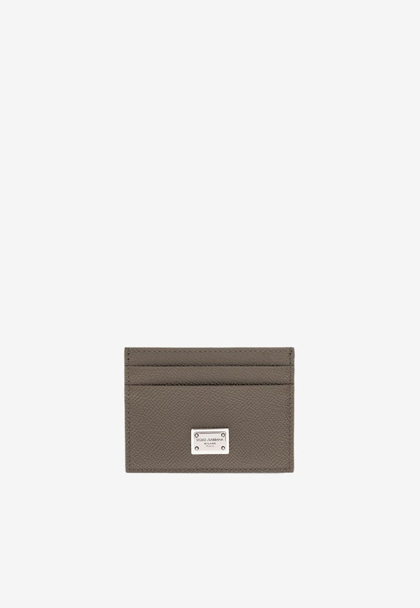 Logo Plate Leather Cardholder