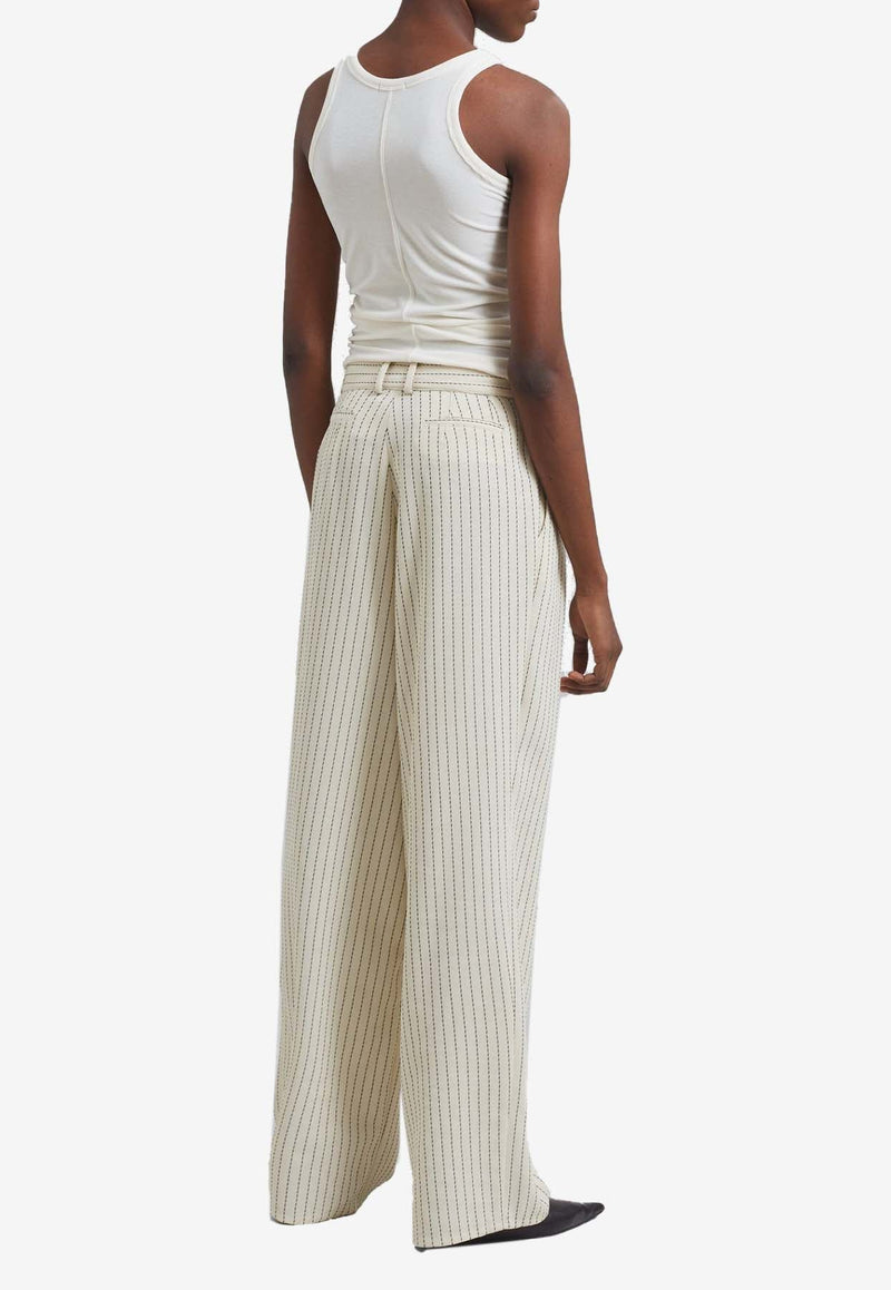 Ripley Wide-Leg Pinstripe Pants