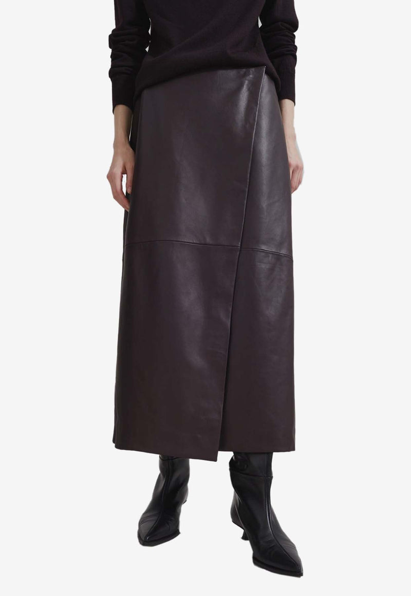 Hedi Leather Midi Skirt