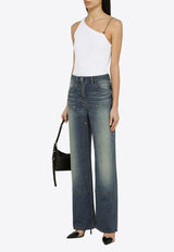 Logo Plaque Wide-Leg Jeans