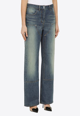 Logo Plaque Wide-Leg Jeans