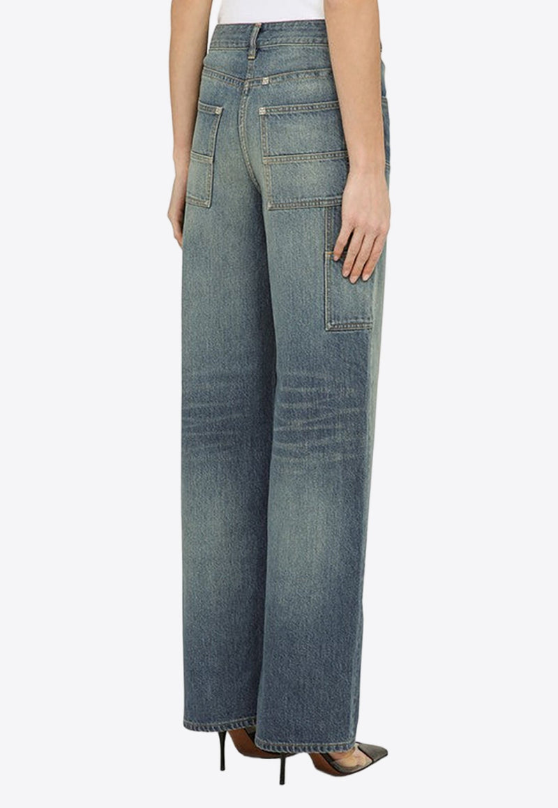 Logo Plaque Wide-Leg Jeans