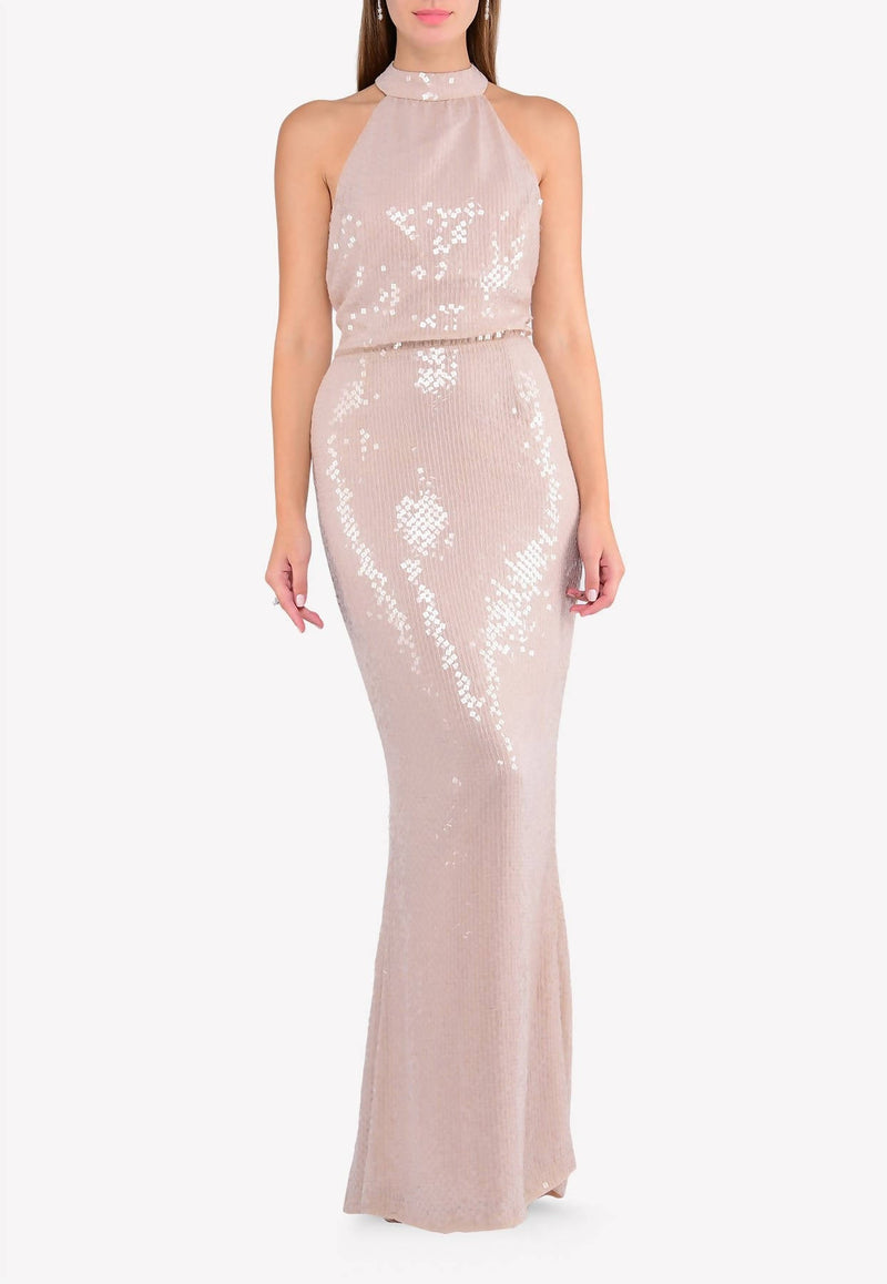 Inga Sequined Floor-Length Gown