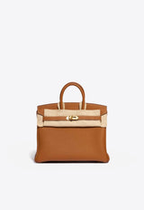 Birkin 25 Top Handle Bag in Gold Togo with Gold Hardware