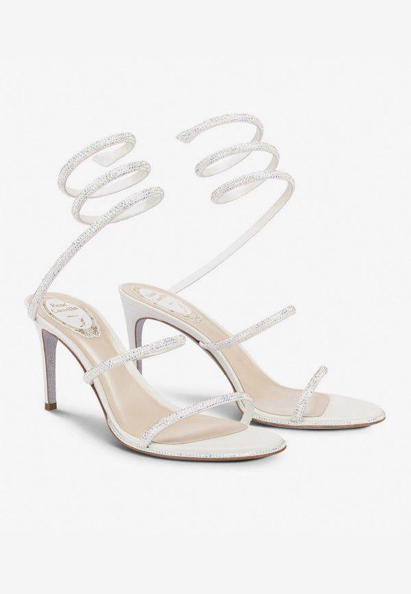 Cleo 80 Wraparound Satin Sandals