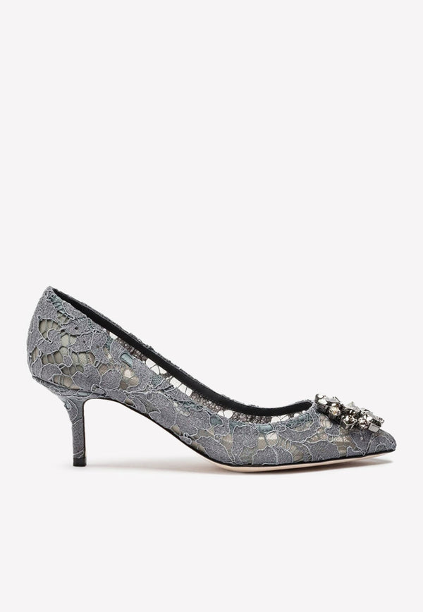 Bellucci 60 Lace Pumps with Brooch Detail