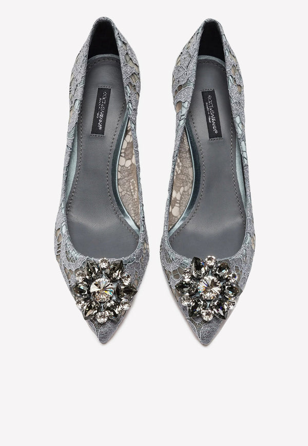 Bellucci 60 Lace Pumps with Brooch Detail