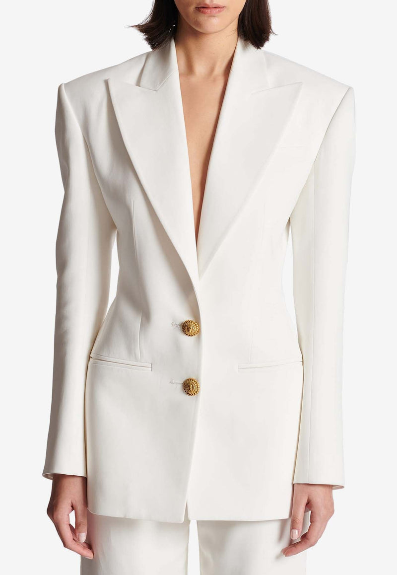 Single-Breasted Crepe Blazer