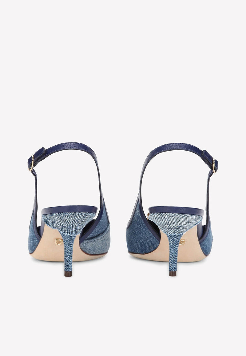 Devotion 60 Slingback Pumps in Denim