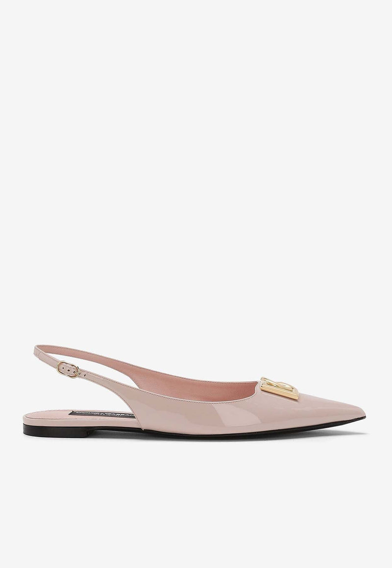 Logo-Plaque Slingback Flats