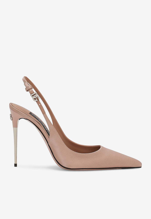 Lollo 105 Slingback Satin Pumps