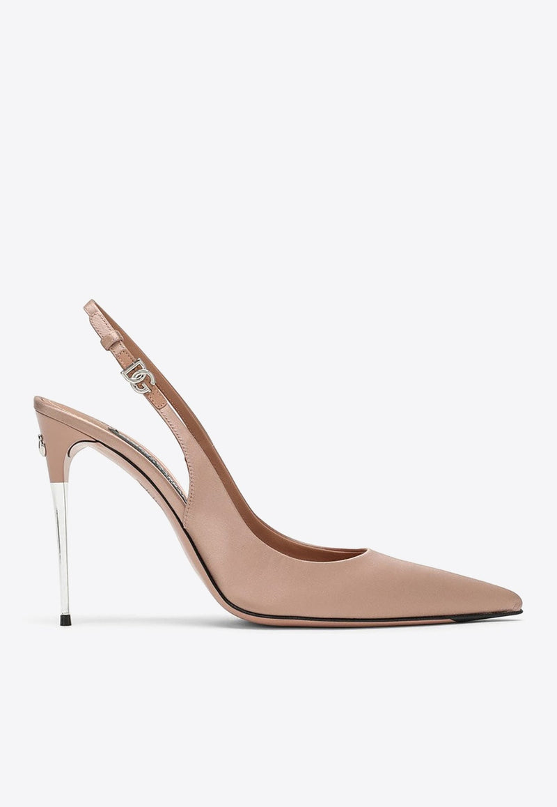 Lollo 105 Slingback Satin Pumps