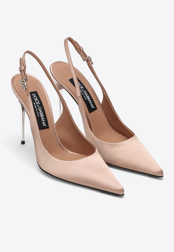 Lollo 105 Slingback Satin Pumps