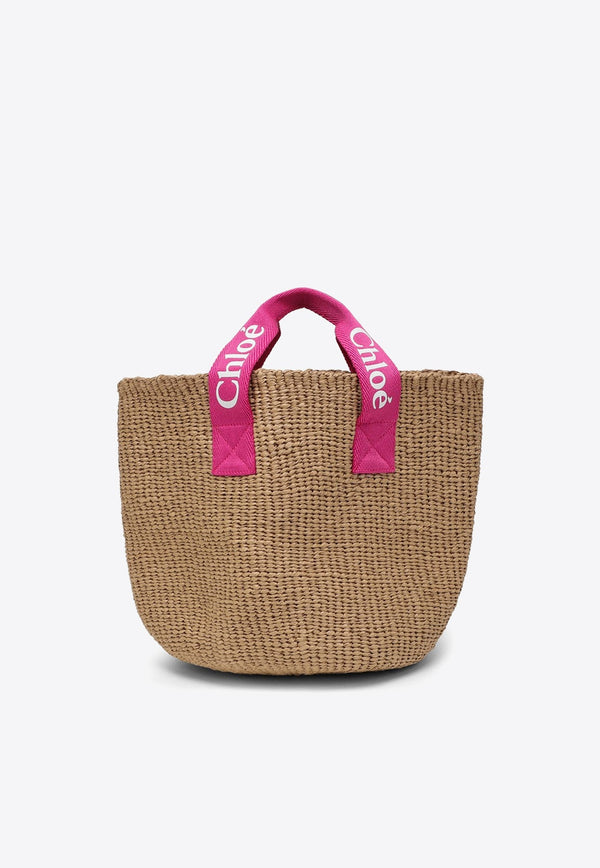 Girls Woven Straw Tote Bag