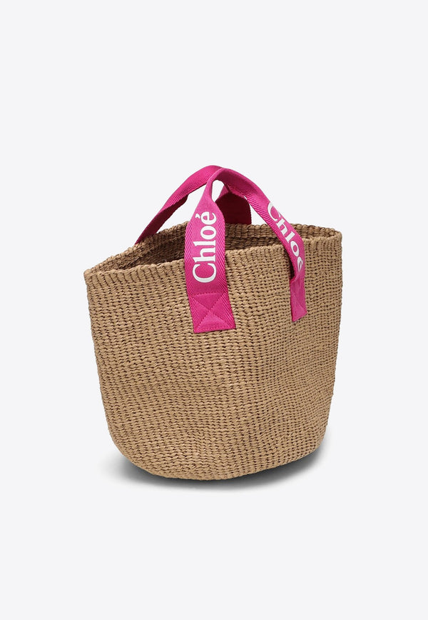 Girls Woven Straw Tote Bag
