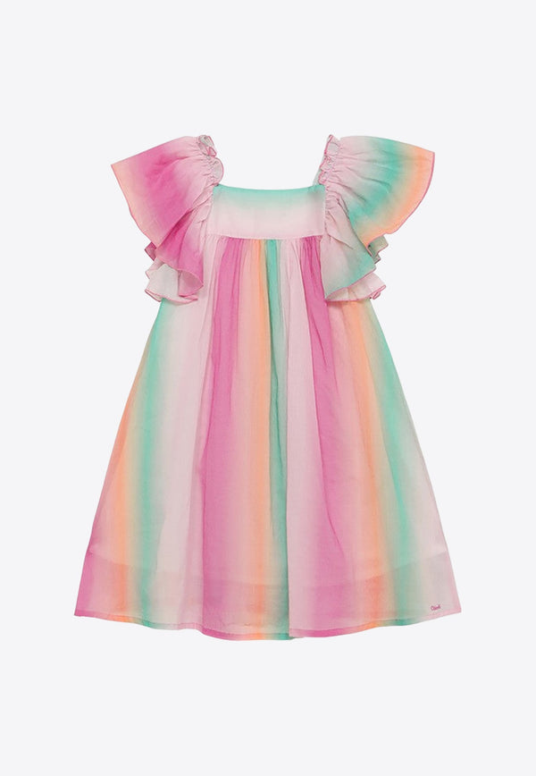 Girls Tie-Dye Ruffled Dress