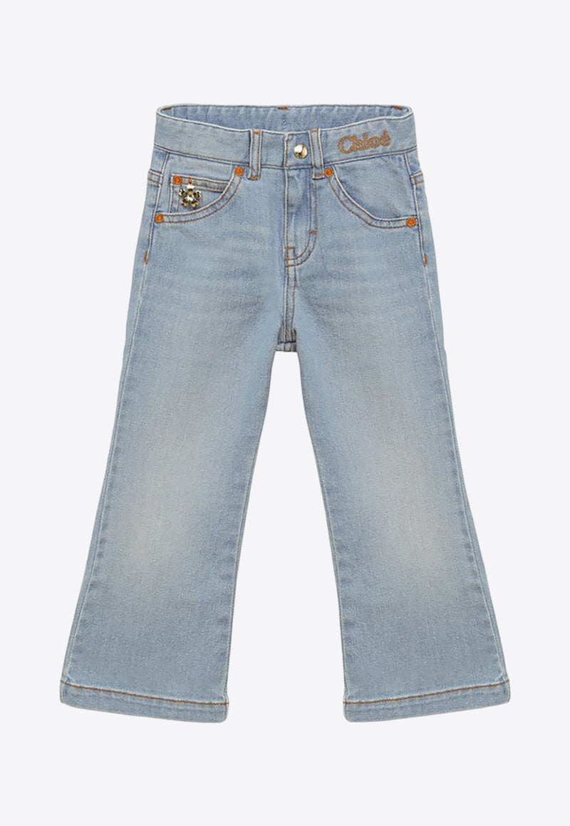 Girls Washed-Effect Jeans