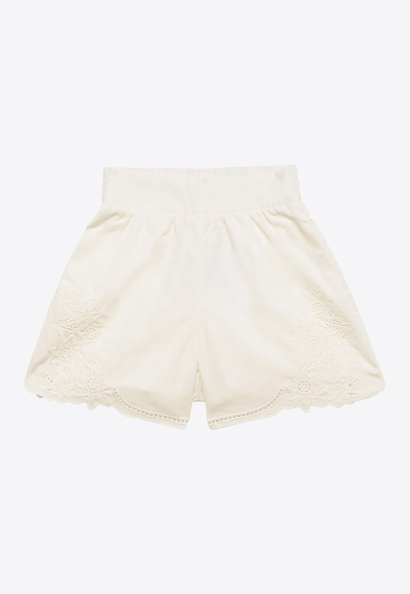 Girls Logo Embroidered Mini Shorts