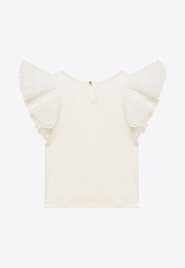 Girls Ruffled-Sleeves Top