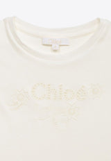 Girls Logo Embroidered Crewneck T-shirt