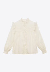 Girls Long-Sleeved Ruffled Shirt