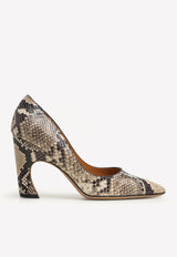 Oli 90 Python-Effect Leather Pumps