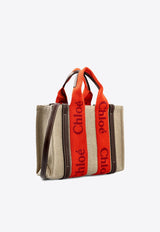 Small Woody Linen Tote Bag