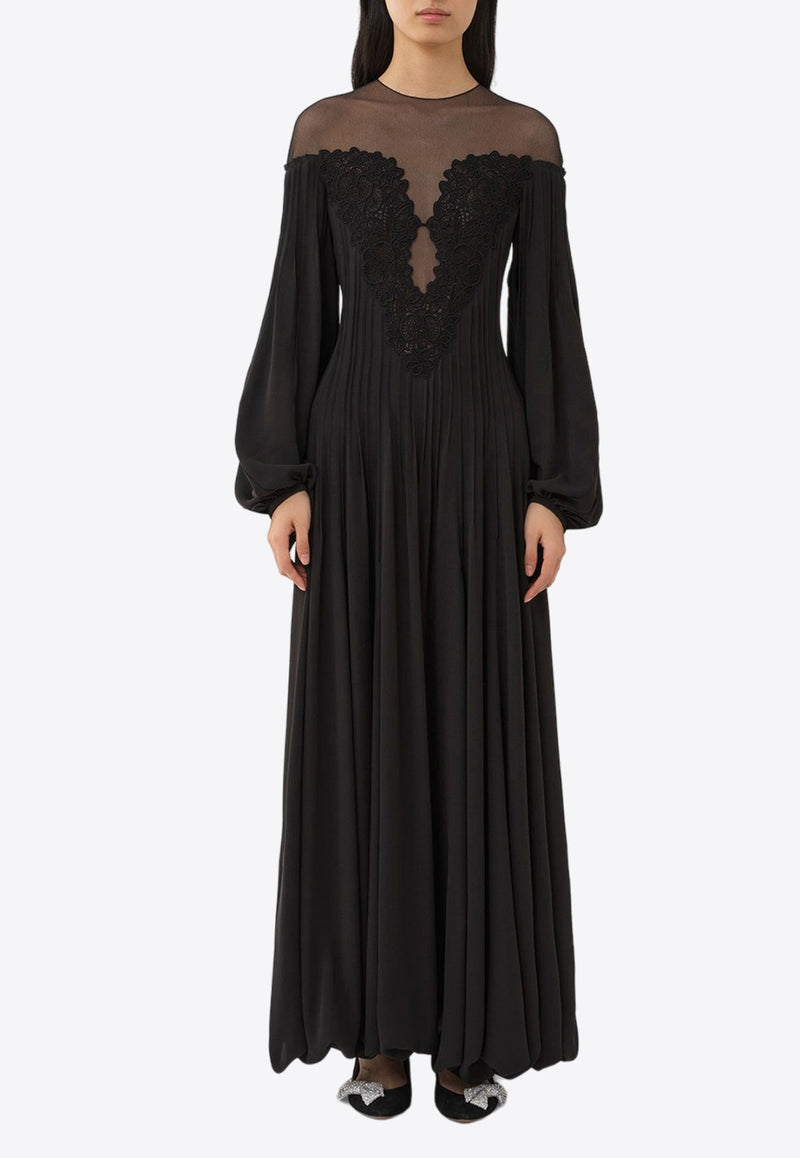 Lace-Panel Maxi Dress