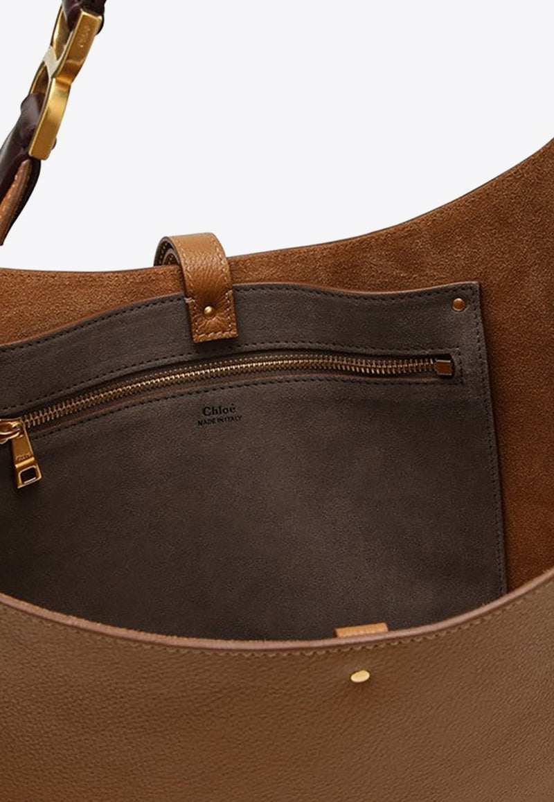 Marcie Grained Leather Hobo Bag