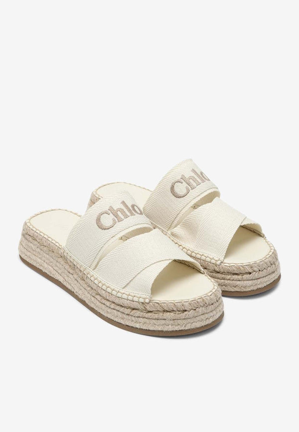 Mila Logo Embroidered Flat Sandals