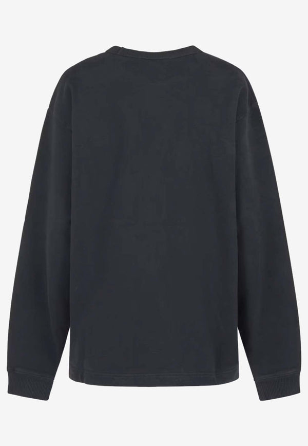 Washed-Effect Logo Sweatshirt