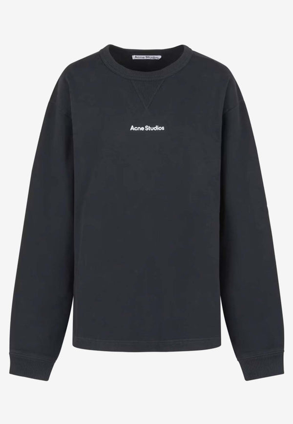 Washed-Effect Logo Sweatshirt