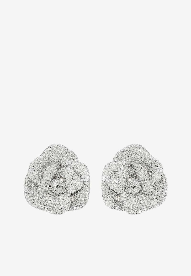 Crystal-Embellished Orchid Earrings