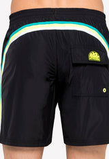 Stretch Waist Mid-length Swim Trunks