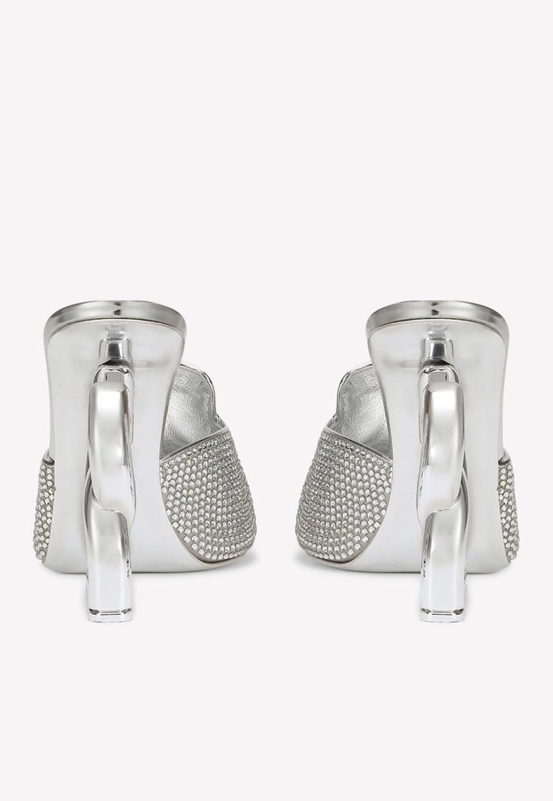 Keira 105 Crystal-Embellished Mules in Satin