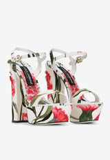 105 Carnation-Printed Platform Sandals