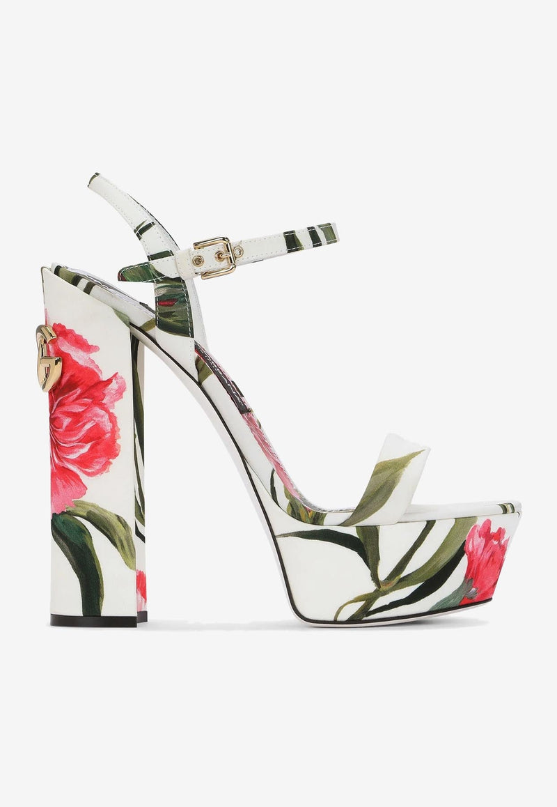 105 Carnation-Printed Platform Sandals