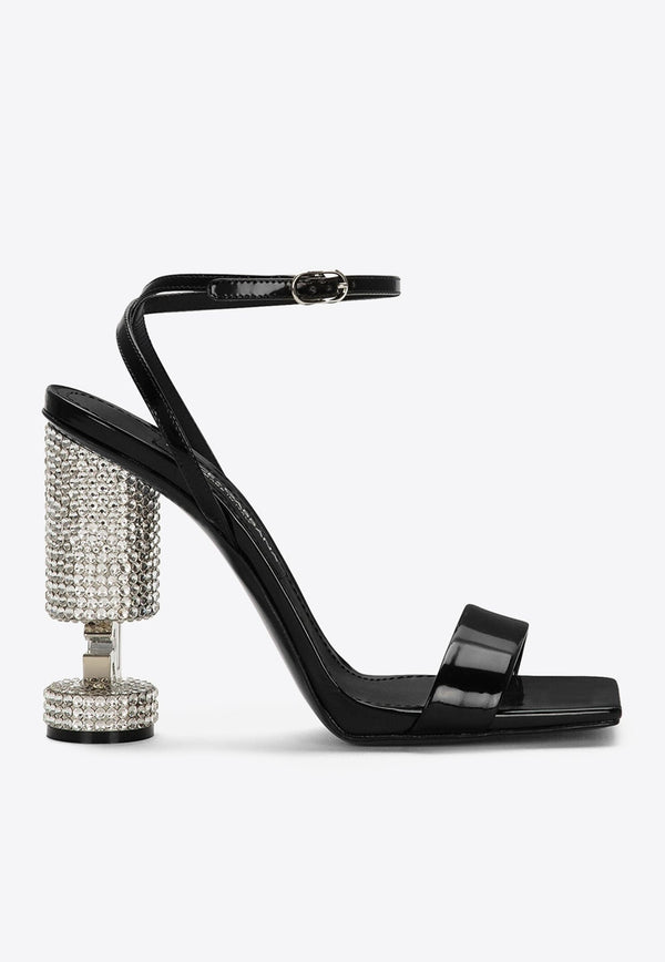 105 Rhinestone Embellished Sandals in Calf Leather