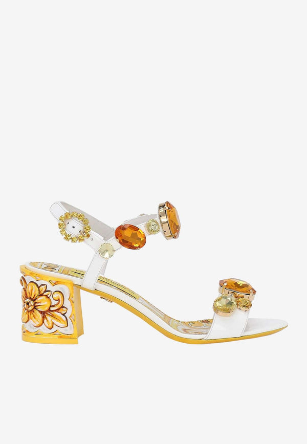 Keira 60 Stone Embellished Sandals in Patent Leather