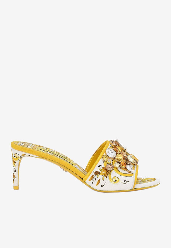 Keira 60 Majolica Print Crystal Embellished Mules