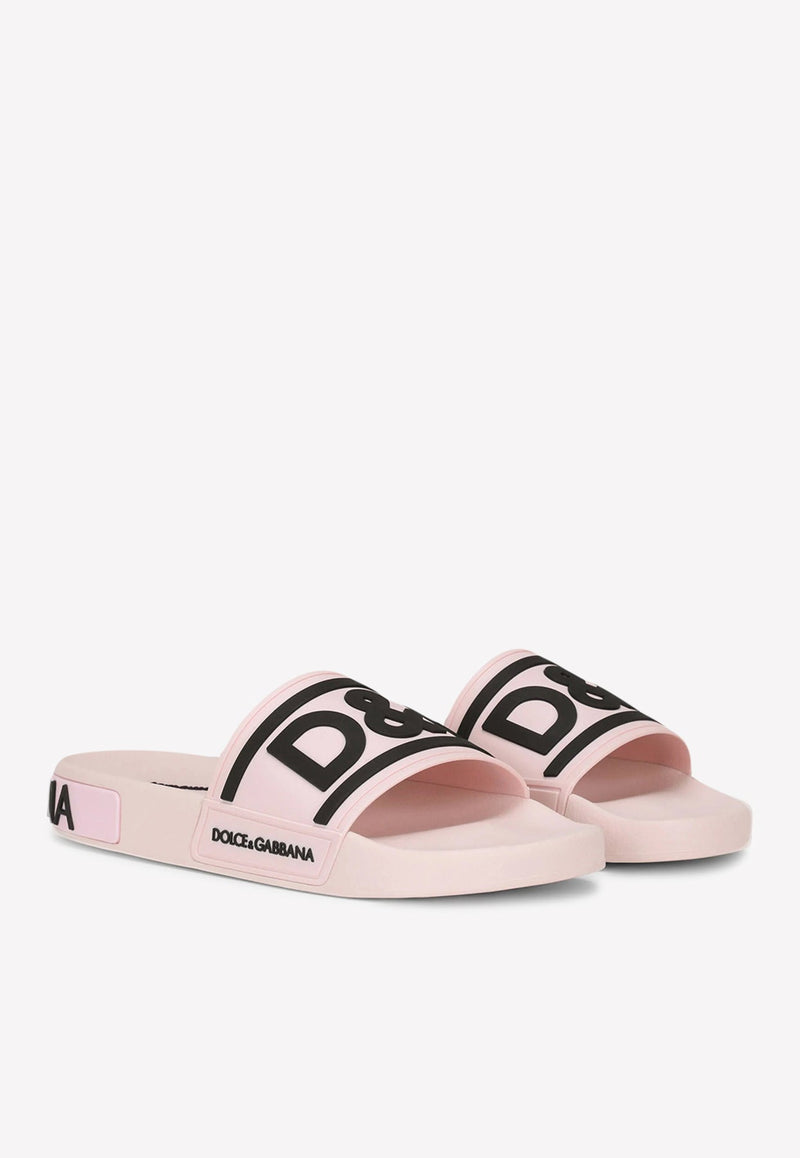 DG Logo Beachwear Slides in Rubber