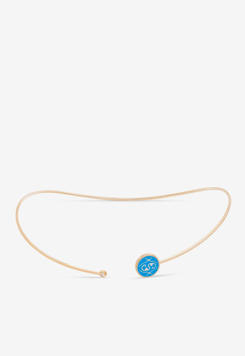 Me Oh Me Turquoise Happy 18K Rose Gold Diamond Choker