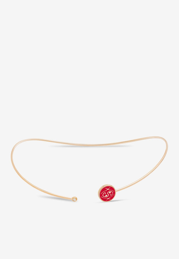 Me Oh Me Orange Courageous 18K Rose Gold Diamond Choker