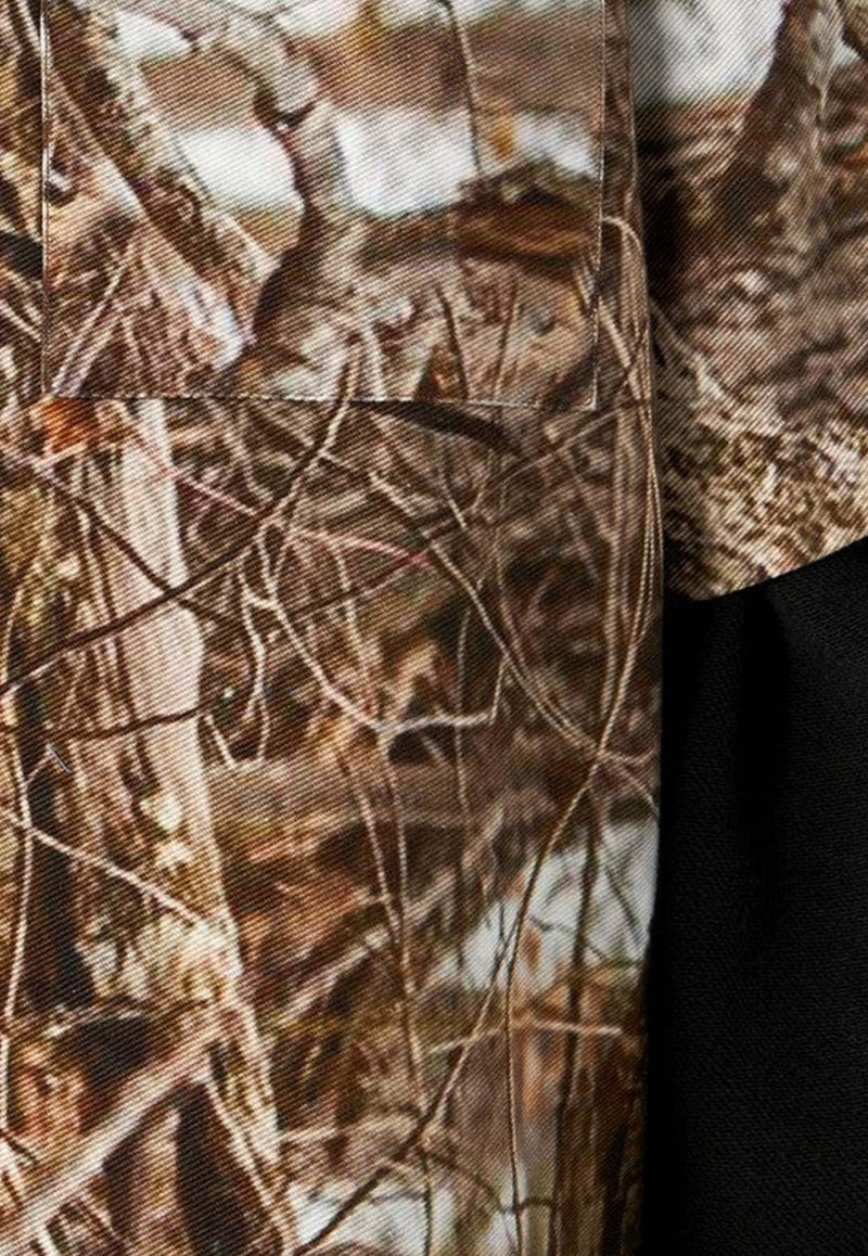 Camouflage Print Oversized Shirt