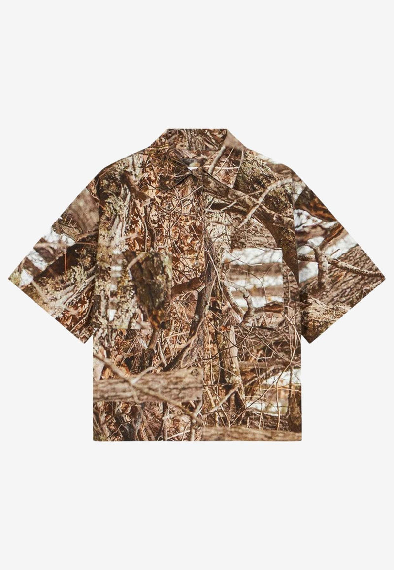 Camouflage Print Oversized Shirt