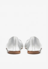 Girls Crystal DG Ballet Flats in Foiled Nappa Leather